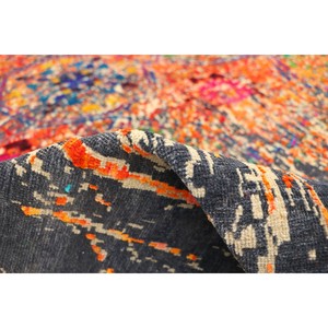 Alfombra de Lana Anudada a Mano con Diseño Floral Vibrante, de Pelo Corto, Hecha a Mano para Sala de Estar, Dormitorio, Comedor - Product Image 3