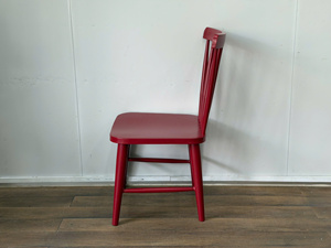 Modern Red Aluminium Dining Restaurant <b>Chair</b> Spindle <b>Back</b> Design Durable Eco-Friendly PU Leather Midcentury Style School Bedroom - Product Image 3