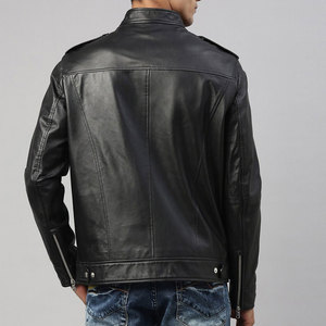 VIENNA INDUSTRY Men's Genuine <b>Leather</b> Biker <b>Jacket</b>-Reversible Breathable Anti-UV Eco-Friendly <b>Winter</b> Design - Product Image 3