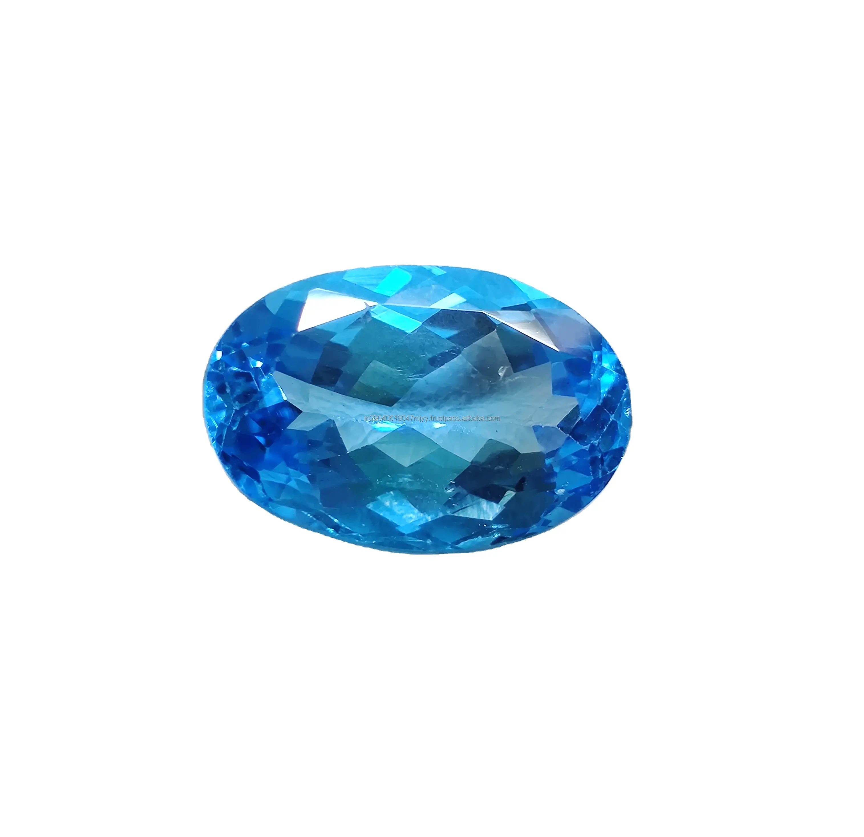 Ovale Vorm Hoge Kwaliteit Losse Edelsteen 5.7 Cts Natuurlijke Zwitserse Blue Topaz Facet Cut Crystal Stone Voor Sieraden Maken