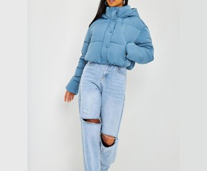 New Trend Breathable Plus Size Women's <b>Cropped</b> <b>Puffer</b> <b>Jacket</b> Waterproof Windproof Custom Wholesale High Quality Knitted Canvas - Product Image 3