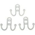 Set di ganci in metallo bianco da 3 pezzi con gancio a doppia parete con Hardware di montaggio 10 libbre ciascuno per appendiabiti da casa - Product Image 1