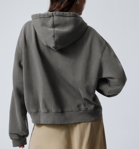 Sweat-shirt à capuche en molleton respirant American Vintage pour femme, coupe ample, automne/hiver, tissu tricoté ODM - Product Image 2