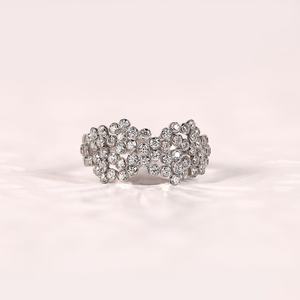 Bubble Design Round Cut Moissanite Cluster <b>Ring</b> Original 925 Silver Fine for Birthdays Anniversary Party Wishes for Partner - Product Image 1