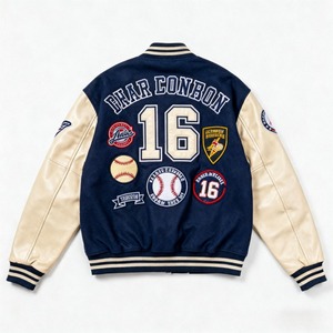 Veste bomber pour homme, vêtements streetwear de haute qualité avec logo personnalisé, broderie chenille, patchwork, veste varsity pour homme, veste d'hiver pour homme - Product Image 4