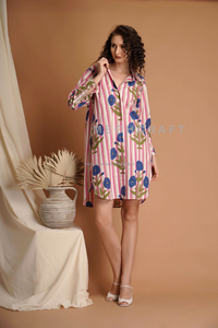 Femmes Tendance Lâche Silhouette Floral Imprimé Coton Robe Style De Vacances Élégant-Vente En Gros - Product Image 4