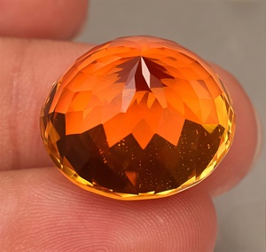 Piedra preciosa facetada de citrino de 12 mm - Gemas de citrino de forma redonda - Piedra enorme de calidad excepcional para la elaboración de joyas - Product Image 4
