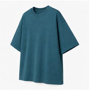 Camiseta Personalizada de Algodón Compacto Color Verde Azulado Oceánico para Hombre, Cuello Redondo, Manga Corta, Talla Extra Grande, MTS-OVR-0013 - Product Image 3