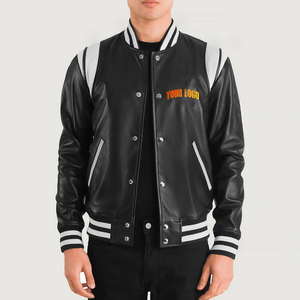 Letterman <b>Jacket</b> Custom Varsity Baseball Stand Collar <b>Patchwork</b> OEM Bulk Wholesale Export Supply for Streetwear Fashion Brands - Product Image 1