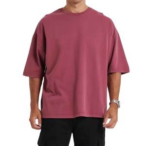 High Quality Acid Washed Heavyweight Boxy Cotton Customizable Men's Oversized Hip Hop T-Shirt Vintage Drop Shoulder Design Loose - Product Image 3