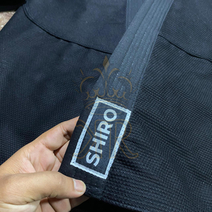 ชุดยูโดบราซิลเลี่ยนยิวยิตสู ขายส่ง จัดส่งเร็ว ผ้าฝ้าย 100% ชุดยูโด BJJ สำหรับผู้ชายและผู้หญิง น้ำหนักปานกลาง สีดำ - Product Image 3