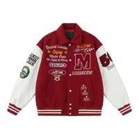 Blouson Bomber Unisexe Coupe-Vent à Capuche Matelassé Style Universitaire en Mélange de Laine à Bouton Unique Décontracté