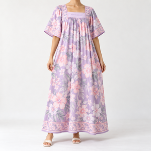 Wholesale Custom Design & Style Midi <b>Suits</b> Loose Casual Gown Styles for <b>Women</b> Mumu Dress - Product Image 3