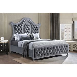 Cabecera de Cama King Moderna y Lujosa con Diseño Acolchado, Adorno de Tachuelas Intrincadas y Patrón de Diamantes, Camas Tapizadas de Lujo - Product Image 2