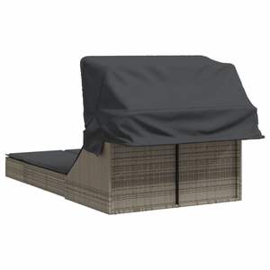 Tumbona Doble en Ratán PE Gris con Acero con Recubrimiento en Polvo, Producto Duradero y Elegante - Product Image 5