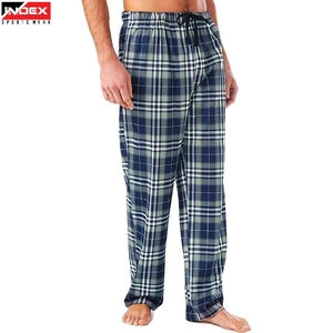 กางเกงผ้าสักหลาดลายสก็อตสไตล์ USA กางเกงลำลองอบอุ่นสบายผลิตตามสั่ง - Product Image 1