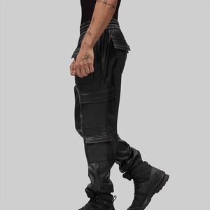 Multi Pocket Best Selling Men's <b>Leather</b> <b>Pants</b> Straight Canvas Mid Rise Premium Quality Waterproof Breathable Vintage Style - Product Image 4