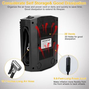 Compressore d'Aria Elettrico 12V DC 100W 150PSI con Display LCD, Gonfiatore Digitale per Pneumatici con Flusso d'Aria di 20L/Min - Product Image 3