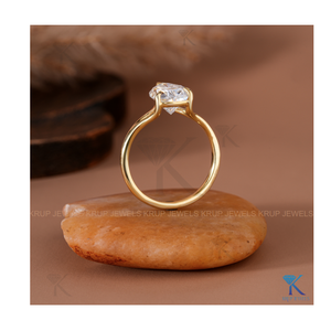 Pear Cut <b>Solitaire</b> Engagement <b>Ring</b> 925 <b>Silver</b> <b>Silver</b> Plated for Women Elegant Sparkling Diamond Band Proposal Gift Jewelry - Product Image 5