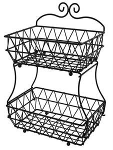 Corbeille à fruits moderne en fer, finition fil métallique lisse, pour un style de cuisine contemporain, idéale pour le rangement des fruits et la présentation sur comptoir. - Product Image 5