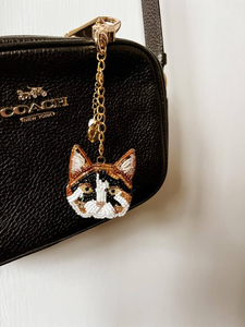 Porte-clés personnalisé avec portrait d'animal en perles, pendentifs et breloques commémoratifs pour animaux de compagnie, porte-clés photo brodé pour les amoureux des animaux - Product Image 5