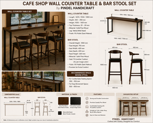 Modern Wood <b>Bar</b> <b>Table</b> With 3 Stools Midcentury Design Restaurant Furniture Set Durable Commercial Dining Set - Product Image 4