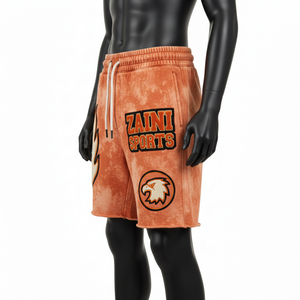 Felpa de algodón cepillado de 300 GSM, lavado ácido, color naranja óxido, lavado vintage, logotipo personalizado impreso. - Product Image 3