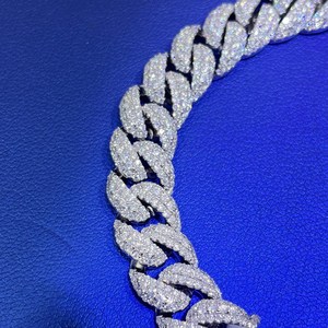Dvars Diamond VVS Moissanite Brilliant Cut Cuban Iced Trendy Bracelet Gold Plated 925 <b>Silver</b> <b>for</b> Men <b>Women</b> Passes Diamond Tester - Product Image 3