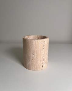 Boîte de rangement en marbre travertin de luxe avec couvercle pour cuisine et salle de bain, boîte de rangement en pierre beige moderne au design élégant - Product Image 4