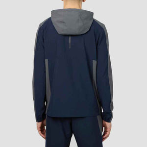 Veste de survêtement grise pour homme avec fermeture éclair intégrale, col montant, poches latérales, respirante, décontractée, coupe classique, saison printemps - Product Image 1