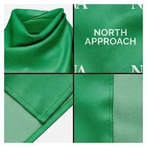 NORTH APPROACH <b>Green</b> Square <b>Silk</b> Scarf Letter Print Elegant Multi-Functional Fashion Accessory All Seasons Unisex - Product Image 4