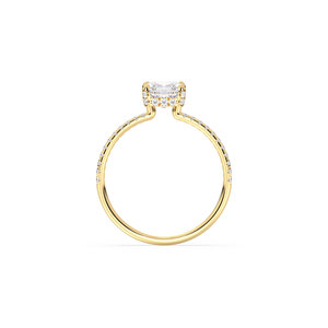 แหวนเพชรทรง Asscher น้ำหนัก 1.34 กะรัต รุ่น REYES Timeless เพชรเลี้ยงในห้องปฏิบัติการ ประดับด้วยวงแหวนรอบเพชรแบบซ่อน ตัวเรือนทองคำแท้ 14K สีเหลือง สำหรับผู้หญิง - Product Image 5