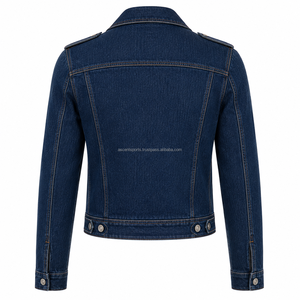 Veste en jean unie pour homme, en coton, style décontracté, coupe classique, vente en gros, personnalisation du logo, fabricant OEM ODM - Product Image 2