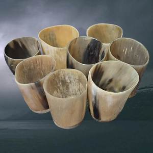 Taza Redonda de Cuerno de Búfalo Natural Pulido, Taza Rústica para Beber, Decoración para el Hogar, Artesanía - Product Image 5