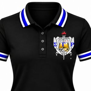 Camiseta Polo Negra Sigma Gamma Rho para Mujer, Manga Corta, con Cuello, Letras Griegas, Ropa de Sororidad, Informal, para Golf y Deportes - Product Image 5