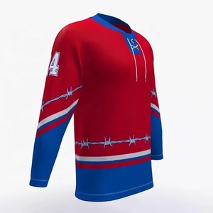 Breathable Sports Ice Hockey Uniform Custom Heat-Transfer Printed Embroidery <b>Top</b> Quality Ice Hockey Jersey - Product Image 4
