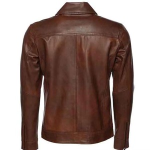 New Look 2025 Winter Season Fashion Men's Genuine Vintage Sheep Skin Collarless Motorcycle <b>Jacket</b> Classic Design Side Pockets - Product Image 2