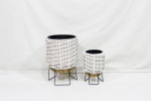 Maceta de Mimbre y Ratán Tejida a Mano, Juego de Macetas Vintage Modernas para Decoración del Hogar, Jardín y Hotel - Product Image 2