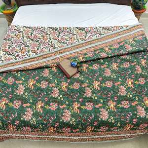 Couverture plaid tendance en voile de coton biologique doux, imprimée à la main style indien traditionnel, taille double, Dohar, nouvelle collection, approvisionnement en gros - Product Image 1