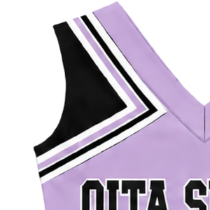 Haut d'uniforme de cheerleading lavande sans manches à col en V pour femmes et filles, idéal pour la danse, l'entraînement et la compétition - Product Image 4