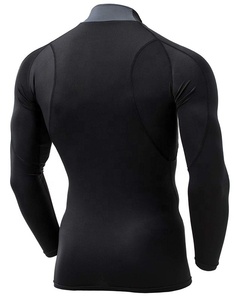 High Quality Men's Professional Gym Rash Guard Cotton/Bamboo Fiber 220g Portable Customized Logo Print Long Compression - Product Image 4