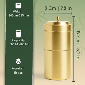 Filtro de Café de Latón con Acabado Mate y Émbolo, Juego de Preparación de Café Tradicional del Sur de la India, Ideal para Regalos y Uso Doméstico - Product Image 5
