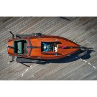 Bateau Runabout Classique Garwood Speedster 16 pieds, en bois et fibre de verre, imprimé UV, fabriqué à la main, pour sports nautiques, loisirs, lacs et rivières