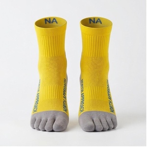 NORTH APPROACH Yellow 5 Toe Athletic <b>Socks</b> Ankle Length Breathable <b>Running</b> <b>Socks</b> for Adults Summer Season - Product Image 1