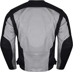 Veste de moto pour homme respirante 100% polyester imperméable coupe-vent avec empiècements en mesh fermeture éclair style motard hiver coupe ajustée - Product Image 6