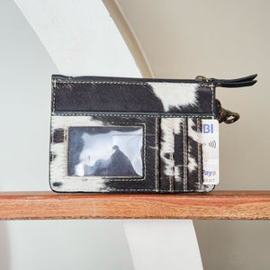 Porte-monnaie en cuir de vachette de haute qualité pour femmes avec porte-carte de crédit fermeture éclair court portefeuilles en cuir de vache véritable - Product Image 5