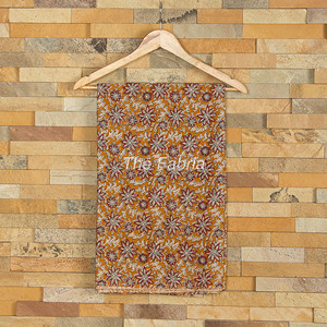 Tela de algodón floral Kalamkari con estampado de bloques de madera ligeros artesanales para niños, moda y accesorios para bolsos, fundas para cortinas - Product Image 1