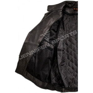 Veste en cuir de vachette véritable de haute qualité pour hommes, style moto décontracté, logo OEM/ODM, fabricant, vente en gros - Product Image 5