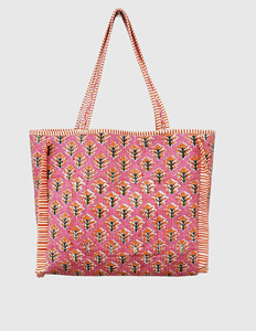 Sac fourre-tout en coton brodé floral, style bohème, ouvert en dessus, sac de shopping pour femmes, utilisable toute l'année - Product Image 1