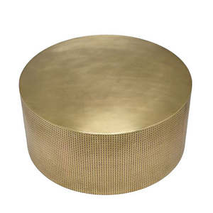 Petite table basse ronde dorée pour la décoration de la maison, du salon et des villas, en métal. - Product Image 6